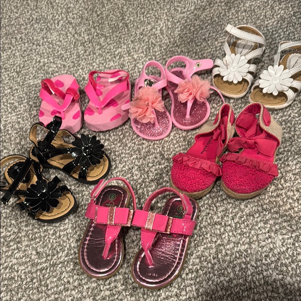 *Bundle* Assorted Kids Sandals Set - Pink, Black, White